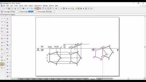 ENGINEERING GRAPHICS PROBLEM (PENTAGON 15 MM ABOVE HP AND EDGE ON XY) SOLVED USING SOLID EDGE V19