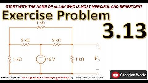 Chapter 3 Exercise Problem 3.13 Solution | Nodal Analysis | Linear Circuit Analysis