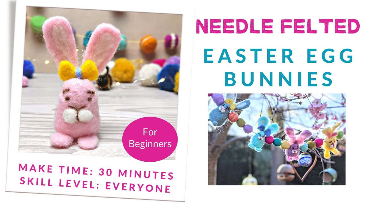 Tarmeek Needle Felting Kit,Easter Rabbit Making Manual Needle Felting  Starter Kit, Easter Decor Wool Felt Tools with Felting Tool Instruction for  Felted Animal Needle Felting Supplies,Gifts for Kids 