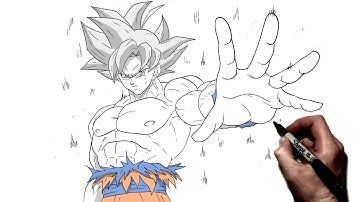 How To Draw Goku MUI (7th Anni) | Step By Step | Dragon Ball Legends