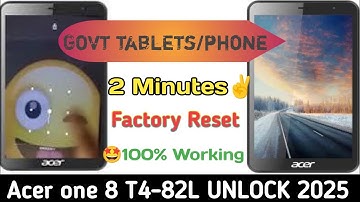 Acer one 8 T4- 82L tablet hard reset 🔥💯 working 2025 #smartphone hard reset
