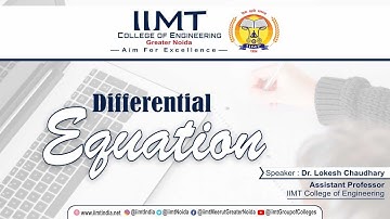 Differential Equation | Best B.Tech College in Greater Noida | IIMT College of Engineering Delhi NCR