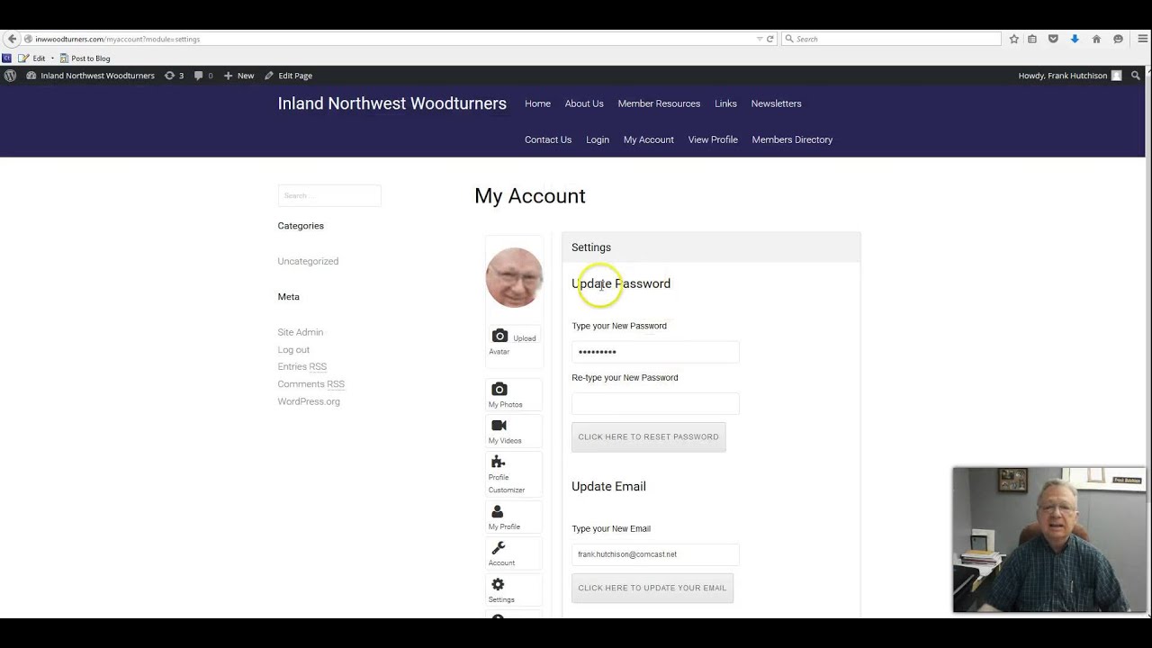 Change Your Password and Email - YouTube