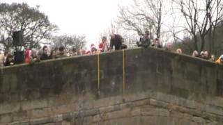 SANTA TAKES LEG OFF AT MAPPLETON BRIDGE JUMP 2012.