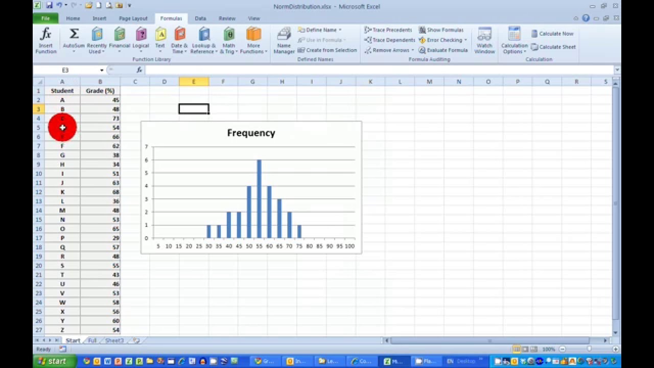 Frequency Bar Chart Excel