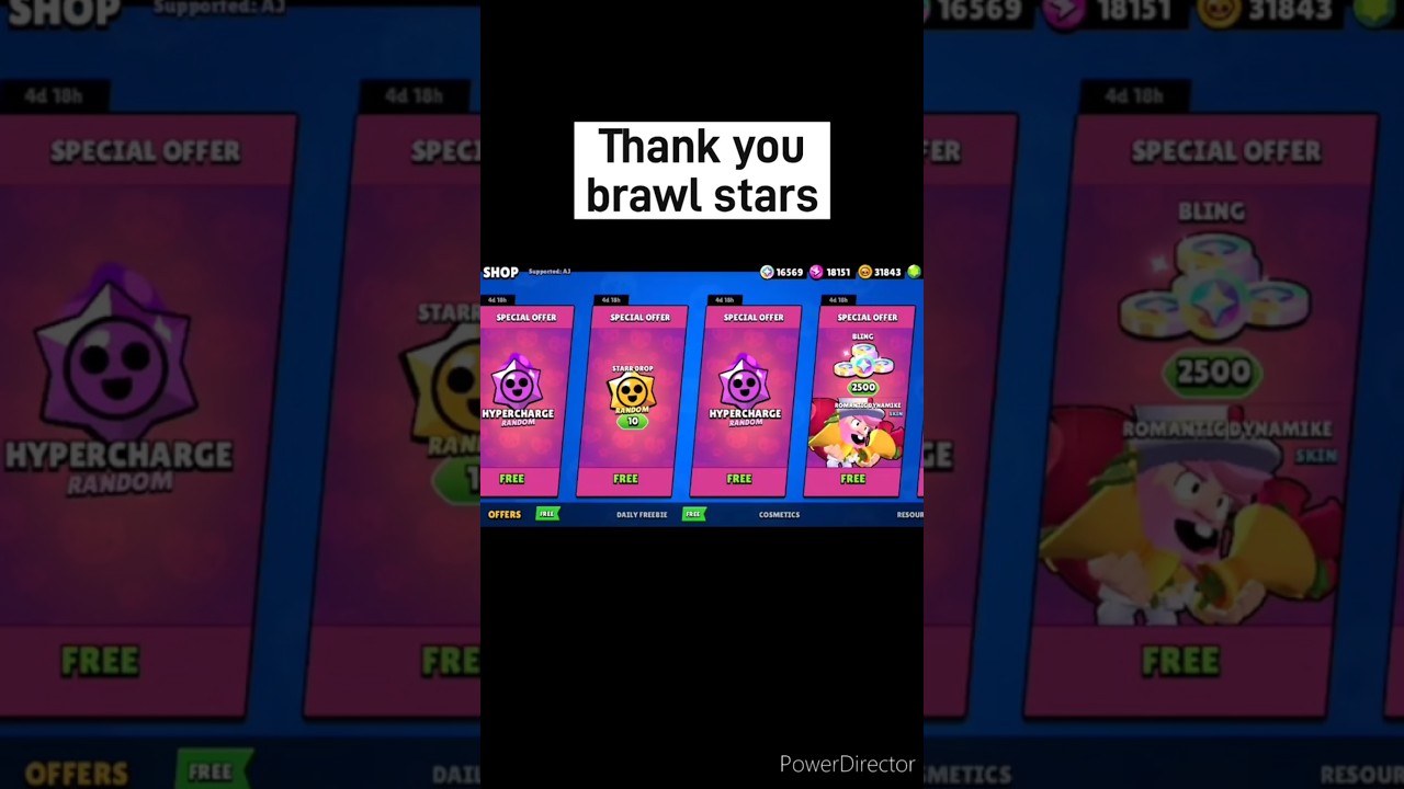 Thank you for the Free rewards Brawl Stars |brawlentine event|