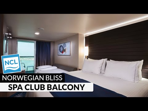 Norwegian Bliss Spa Club Balcony Suite walkthrough tour