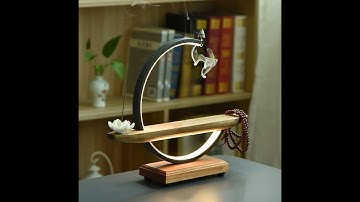 Kệ đèn Led hình bán nguyệt dùng đặt tượng và trang trí #tháckhóitrầmhương