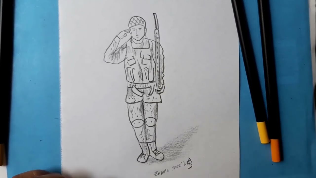 Comment dessiner un soldat - YouTube