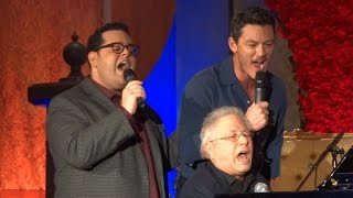 Video thumbnail of ""Gaston" live - Josh Gad, Luke Evans, Alan Menken at "Beauty and the Beast" press conference"