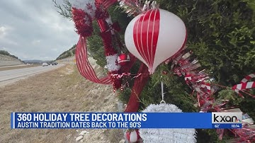 Decorated trees along Loop 360 serve as memorials for loved ones