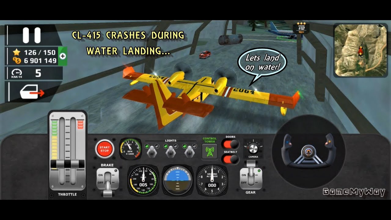 AFPS | Canadair CL 415 Crashes During Water Landing | Airplane Flight Pilot Simulator Gameplay