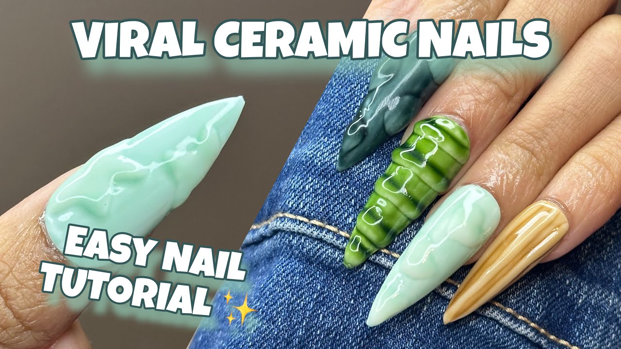 Дизайн ногтей с использованием керамической плитки 🖼️ Простые дизайны ногтей в домашних условиях!