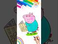 Draw Daddy Pig Easy | Draw Daddy Pig Reading Newspaper Wow 🌈 🐽 #short #peppapig #drawing #news