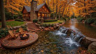 Peaceful Riverside in Autumn 🍂 Soft Piano & Crackling Campfire for Deep Focus and Stress Relief screenshot 5