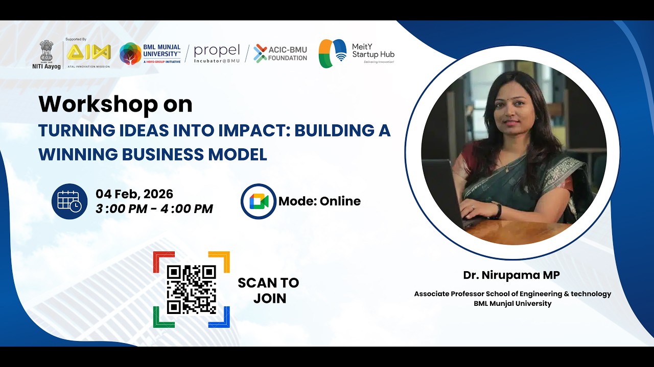 Turning Ideas Into Impact: Building a Winning Business Model | Dr. Nirupama MP | BMU Workshop 2026