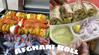 Super Creamy Mushroom Afghani roll in Delhi || Indian Street Food