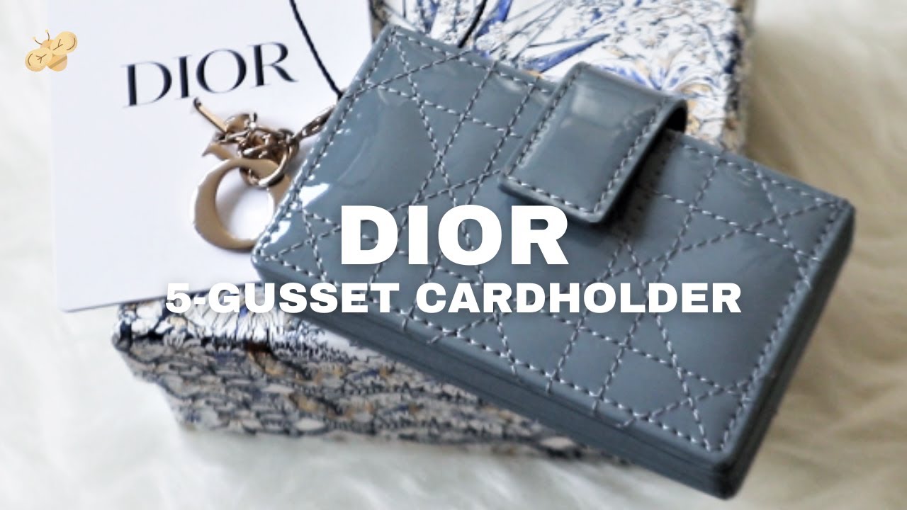 DIOR ♡ lady dior 5 gusset cardholder, unboxing + comparison 