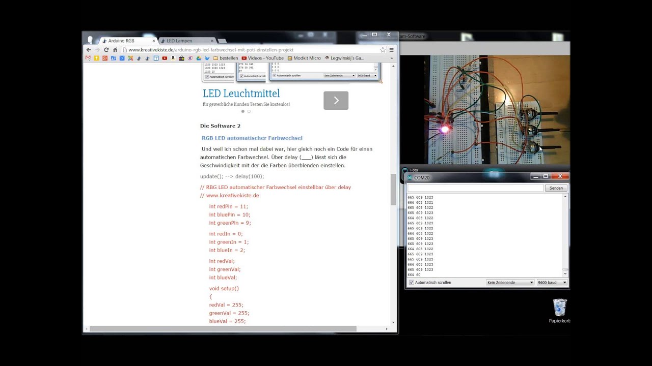 RGB Farbwechsel über 3 Potis einstellen - YouTube