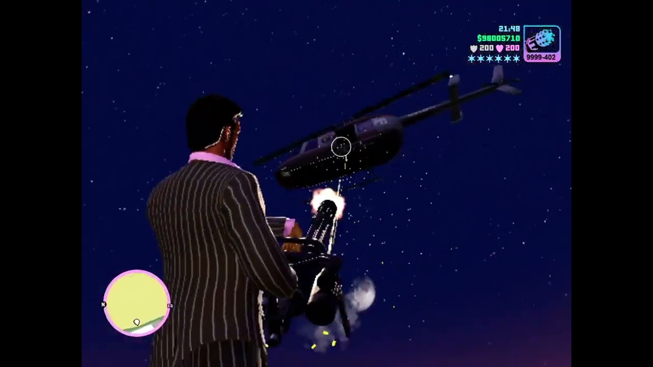GTA Vice City Definitive Edition Minigun Rampage + Six Stars Wanted Level Escape