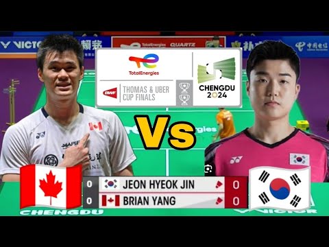 #THOMAS CUP 2024 | Brian Yang(CND) vs (KOR) Jeon Hyeok Jia