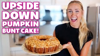 UPSIDE DOWN PUMPKIN BUNDT CAKE ? SIMPLE FALL PUMPKIN BREAD DESSERT RECIPE WITH CARAMEL CRUMBLE ?