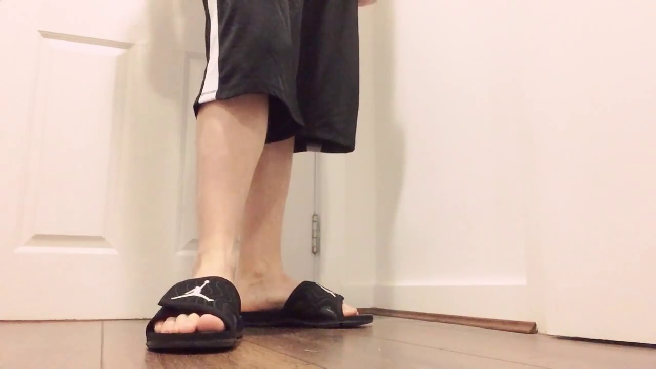jordan slides and black basketball shorts youtube