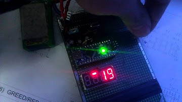 Arduino  temperature sensor, DS18S20 + 7 segment LED