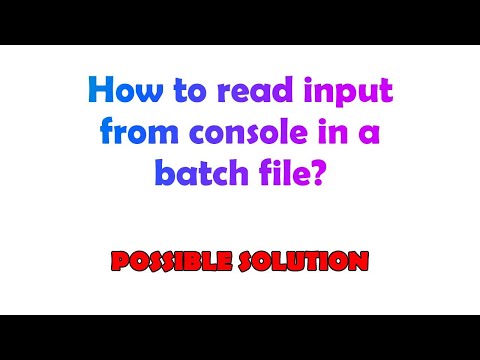 How to read input from console in a batch file?