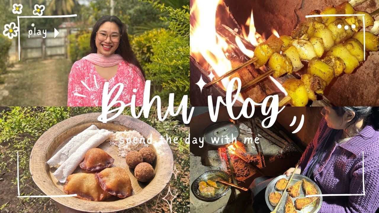 Bihu celebration at home 🌾🍚🙏🫂🥥 | Traditional Assamese festival | life in countryside