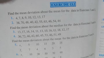 Exercise 13.1 class 11th maths chapter 13 statistics ncert solutions 