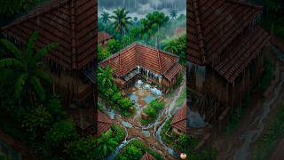 Cozy House in Heavy Rain | Relaxing Monsoon Ambience | Ghibli Style Animation