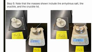 Remote Lab   Determination of the Percentage of Water and Formula of an Unknown Hydrate video
