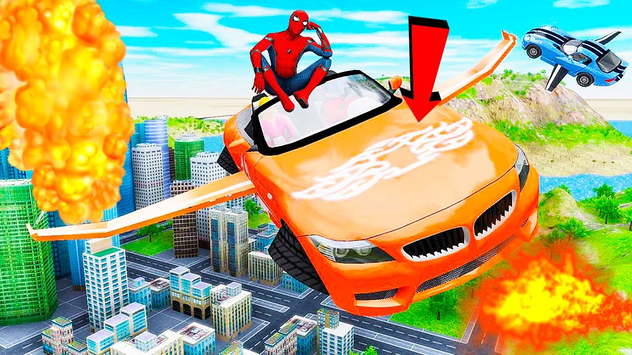 Flying Car Extreme Simulator - New Car Games 2022 - Android Gameplay #2