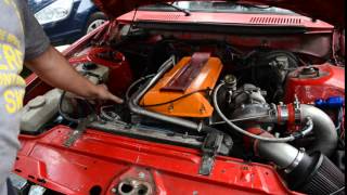 Volvo 240 Big Turbo first start (B204 Saab engine)
