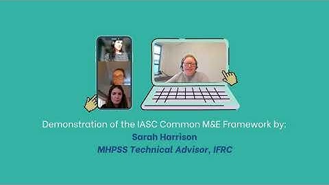 Demonstration of the IASC Common M&E Framework by Sarah Harrison.