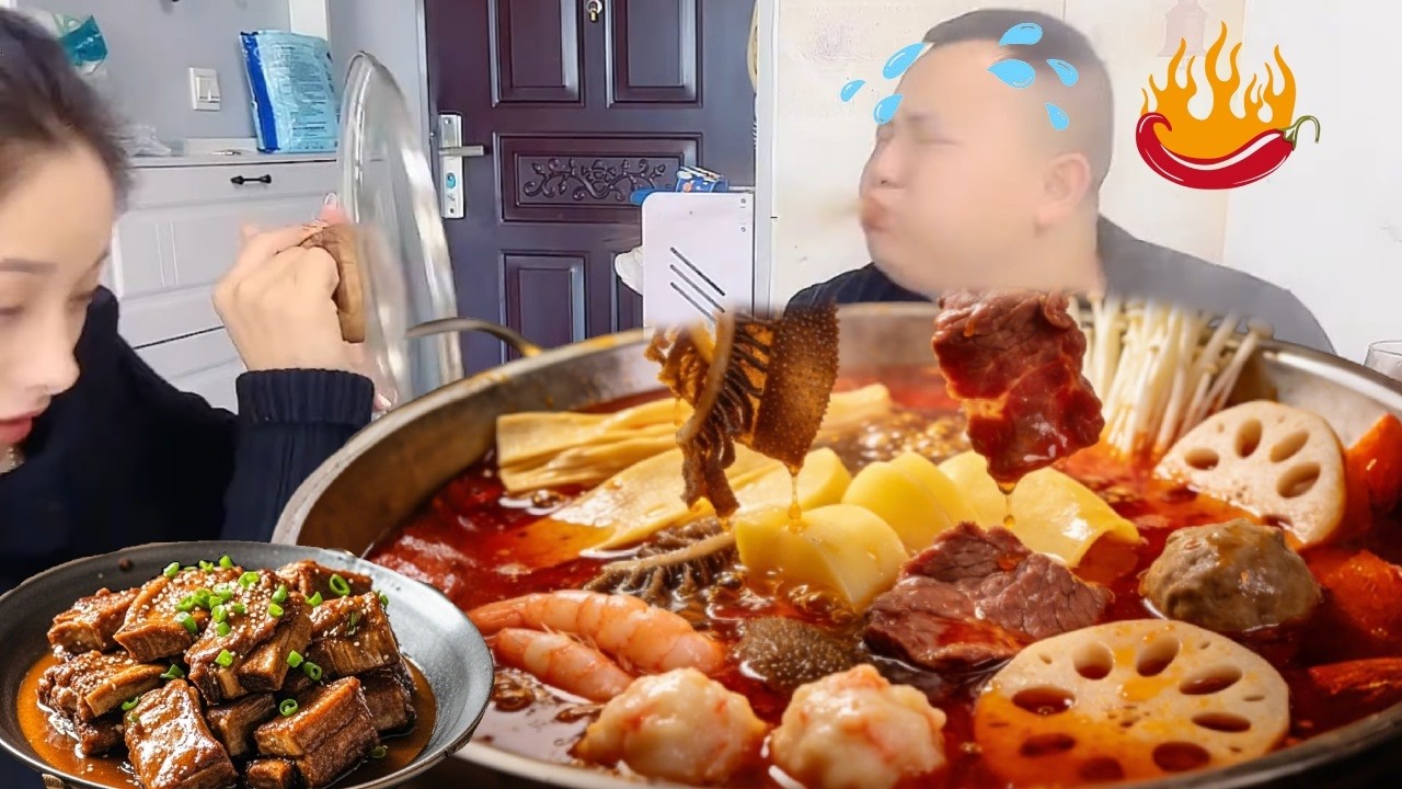 蠢老公一个人做麻辣火锅还故意不让我吃，这种男人我可不惯他给他可乐换成生抽给他上一课，最后实在太解气了