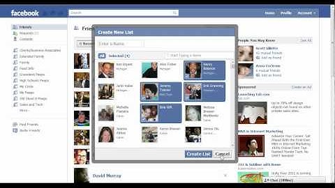 Creating Friend Lists in Facebook