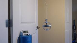 DRILL POWER Regular Gyroscope on String at Horizontal Angle. Casing Spins Fast. Falls Quick in 0:30