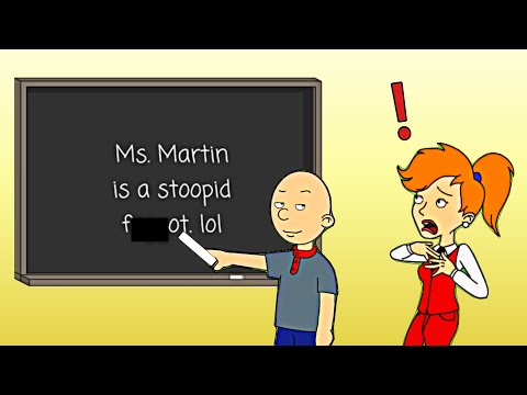Classic Caillou Writes “Ms. Martin is a stoopid f**got” On the Chalkboard Suspended / Grounded
