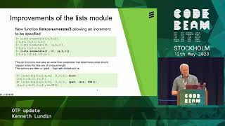 OTP Update by Kenneth Lundin | Code BEAM Lite Stockholm 2023