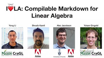 Stanford Seminar - I❤️ LA: Compilable Markdown for Linear Algebra
