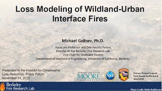 ICLR Friday Forum: Loss modelling of WUI fires (Nov. 14, 2025)
