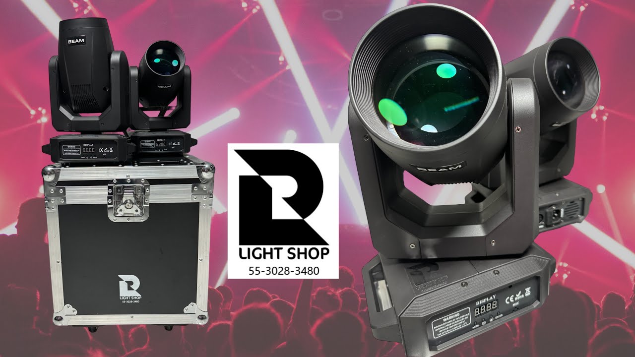 Cabezas Robóticas Beam 200W Led + Prisma 18 Caras + ARCOÍRIS + Gobos + Rueda de Colores