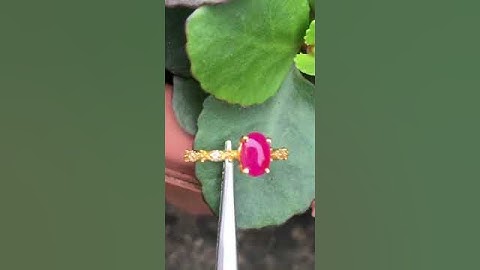 Nhẫn nữ lên vàng 10k đá chủ ruby chất kính Lên vàng hết khoảng 3ph70 Giá 2tr