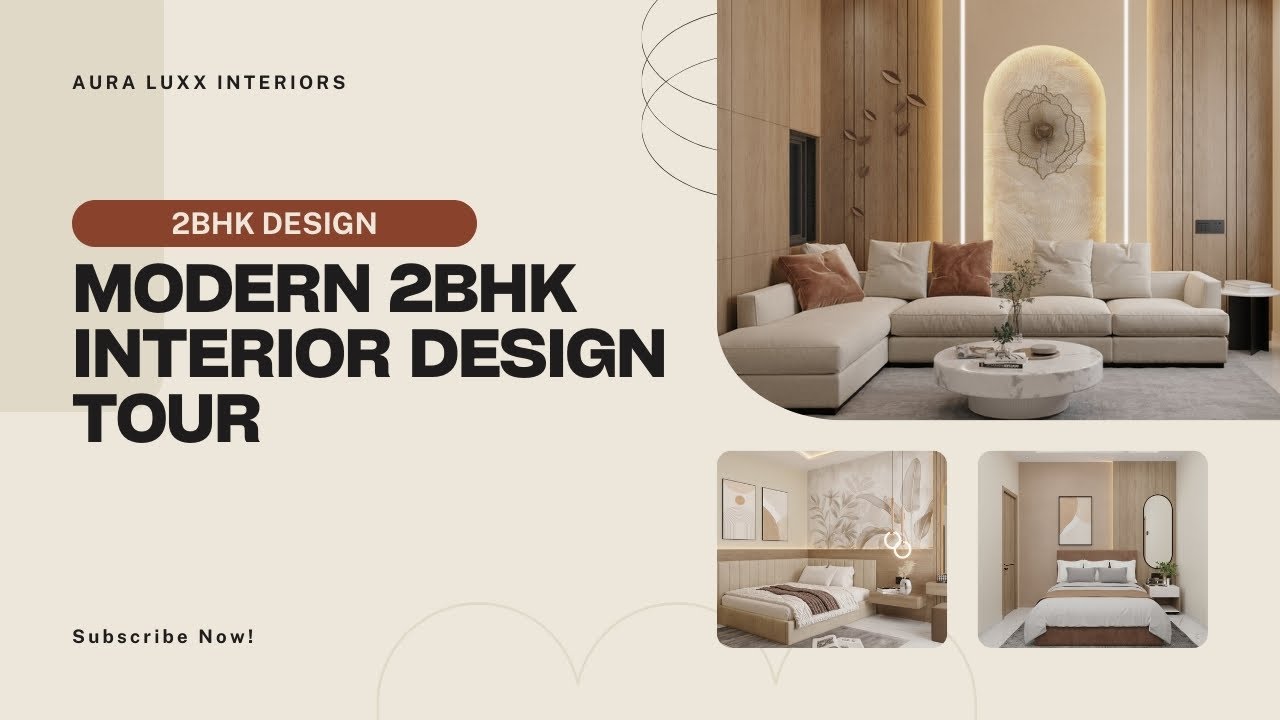 Modern 2BHK Interior Design Tour | Living Room & Bedrooms | Aura Luxx ...