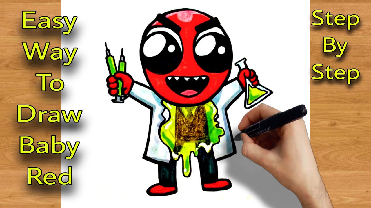 How to draw Red from Rainbow Friends Roblox 