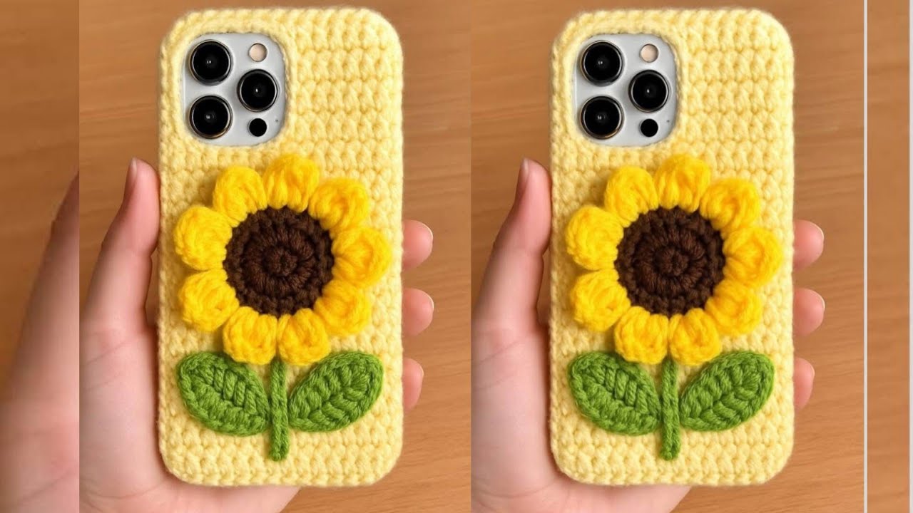 Amigurumi Crochet Phone Cover with Sunflower 🌻 ll Crochet Phone Case Tutorial 🌼 ll