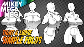 HOW TO DRAW Shirt Material Folds TIGHT &amp; LOOSE