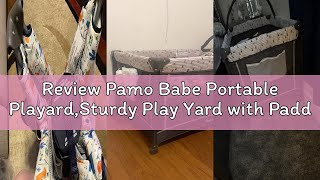 Review Pamo Babe Portable Playard,Sturdy Play Yard with Padded Mat and Toy bar with Soft Toys screenshot 5